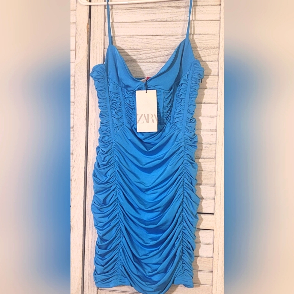 NWT Zara Sexy Bright Blue Dress